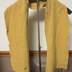 Vintage Tommy Hilfiger Yellow 100% Lambswool Scarf Made in Scotland